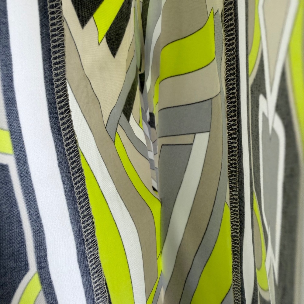 Michael Michael Kors Lime Green Geometric Abstract Lace Up Kaftan Top Small - Picture 8 of 10